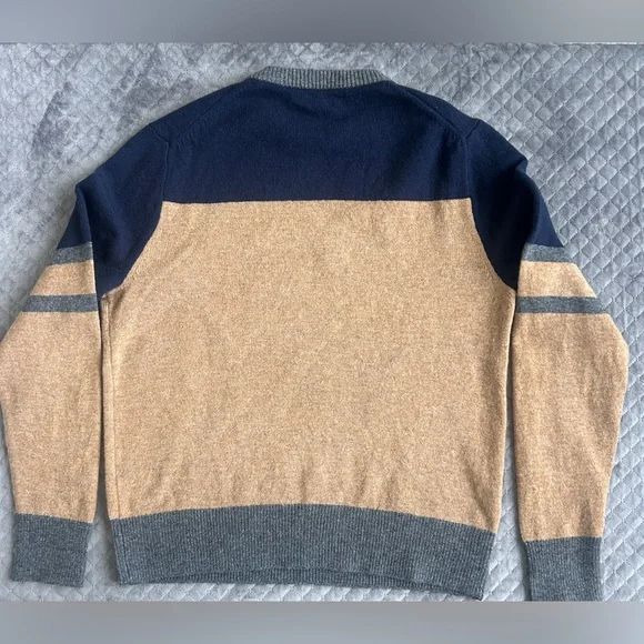 J.Crew 100% Lambswool Color Block Sweater M - Picture 5 of 7